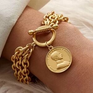 Gold Layered Link Toggle Bracelet